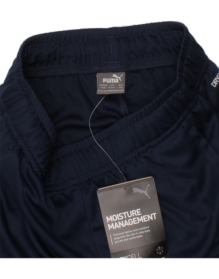 PUMA Boys Sport Shorts 9-10 Years Navy Blue Polyester Vintage Puma and Second-Hand Puma from Messina Hembry 