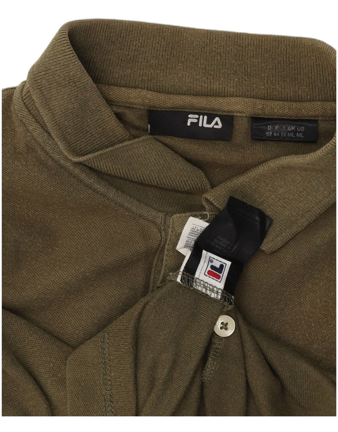 FILA Mens Polo Shirt Medium Khaki Cotton