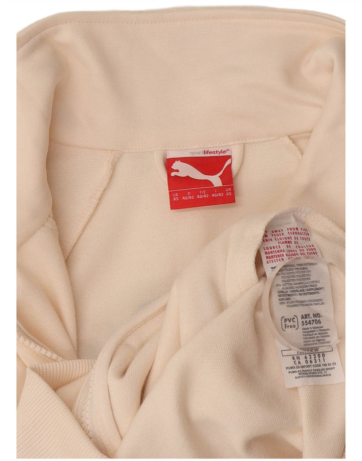 Puma Womens Graphic Tracksuit Top Jacket UK 6 XS White Polyester