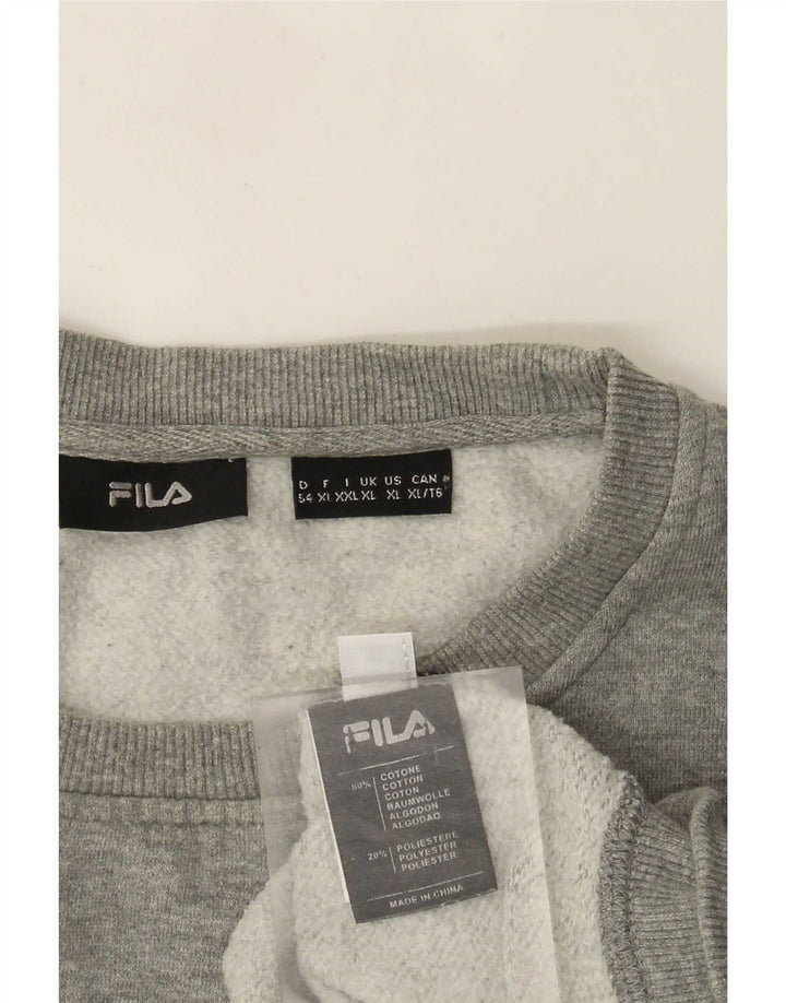 Fila Mens Graphic Sweatshirt Jumper XL Grey Cotton