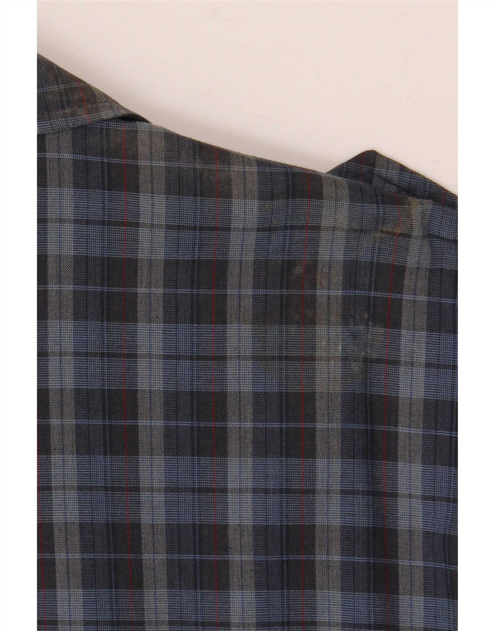 Vintage Mens Military Bomber Jacket IT 52 XL Blue Check Polyester