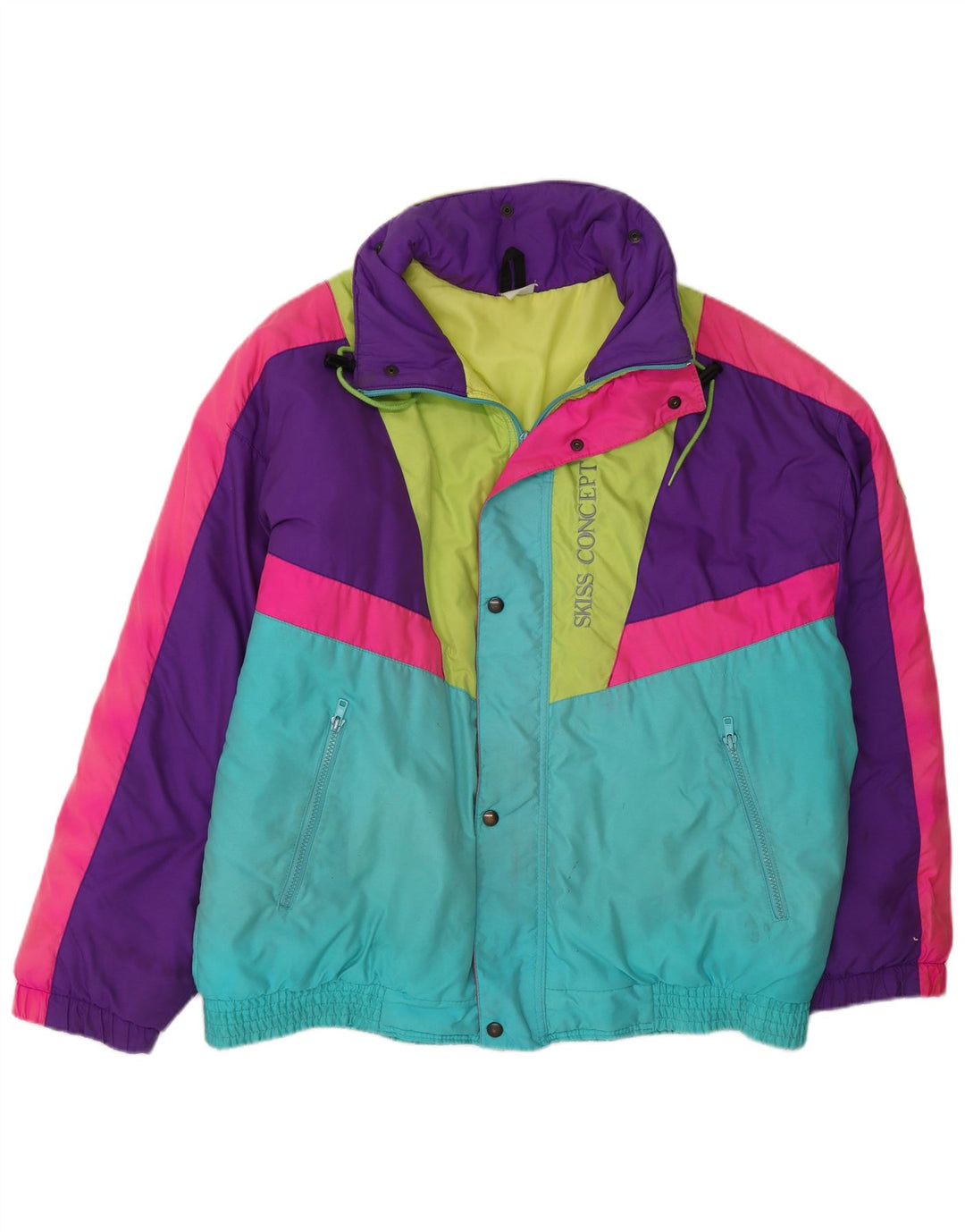 Skiss Mens Graphic Ski Jacket IT 50 Large Multicoloured Colourblock