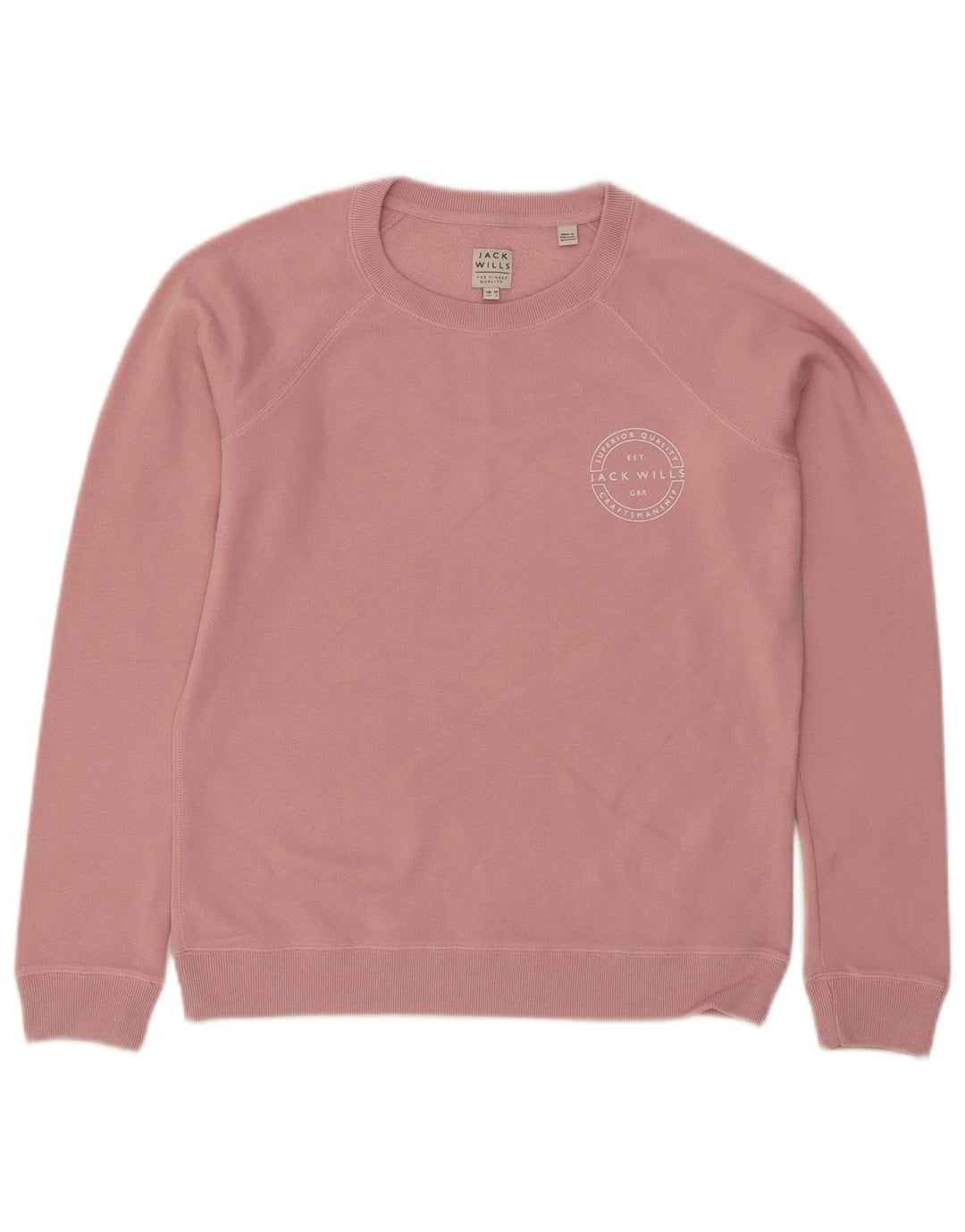 JACK WILLS Womens Oversized Sweatshirt Jumper UK 10 Small Pink Cotton