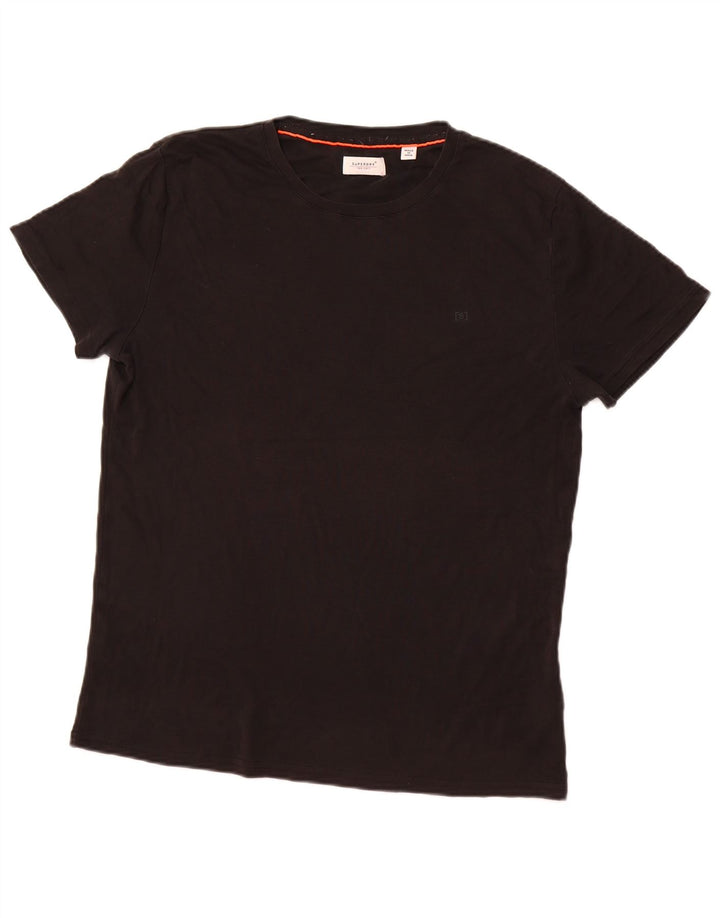 Superdry Mens T-Shirt Top Large Black Cotton