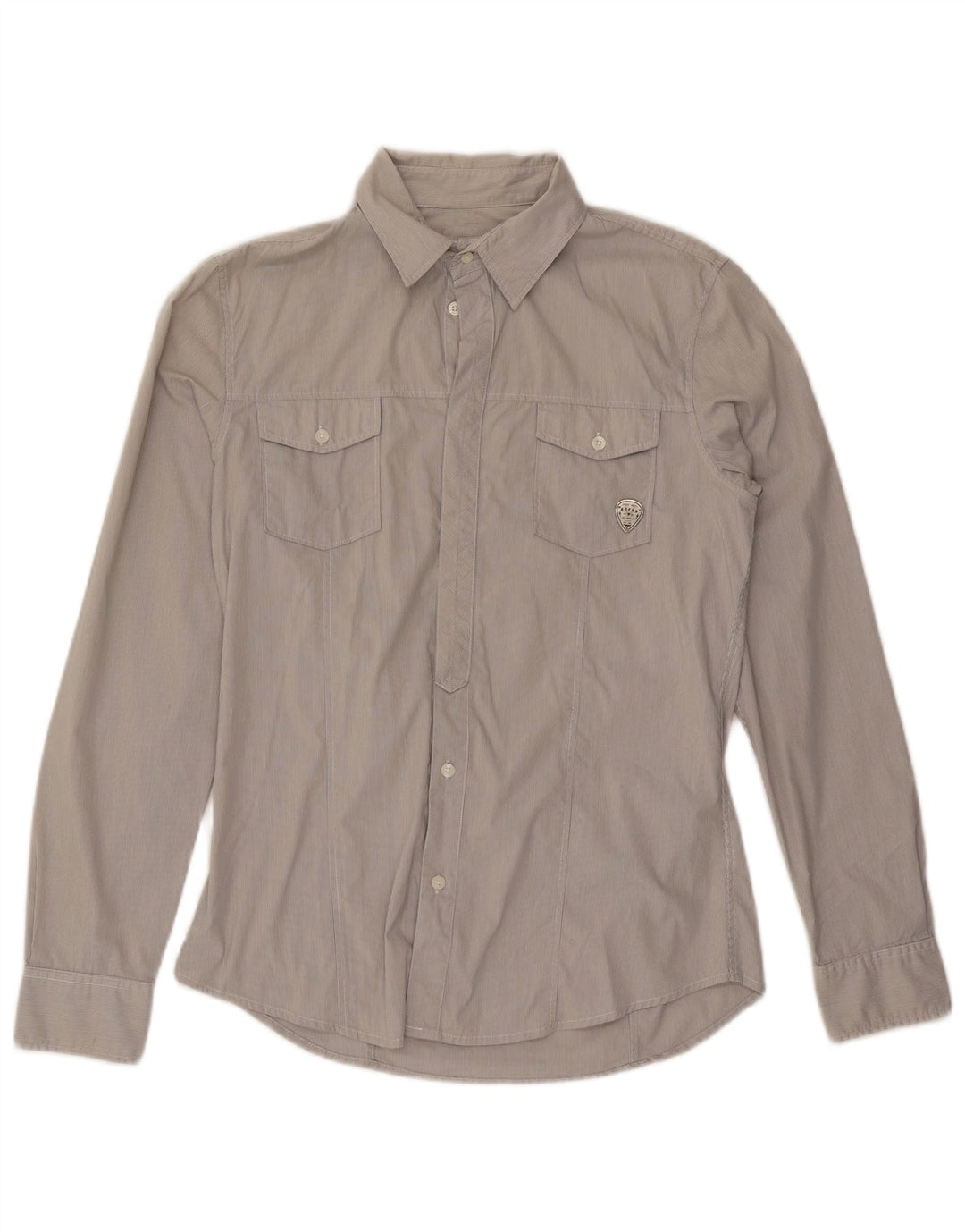Guess Mens Shirt Medium Grey Pinstripe Cotton