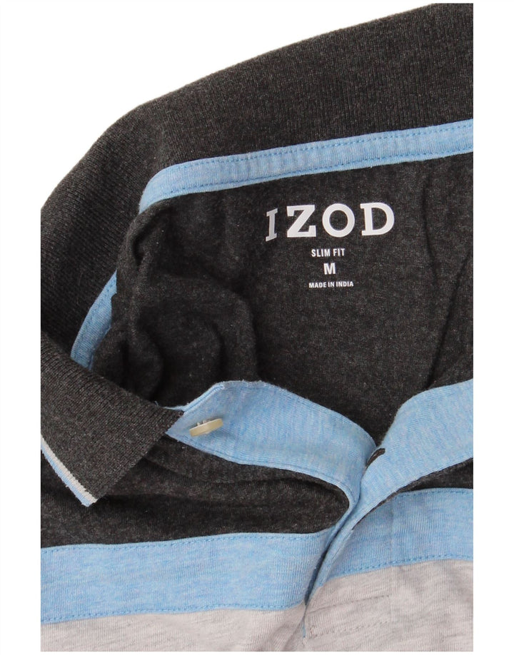 Izod Mens Slim Fit Polo Shirt Medium Grey Colourblock