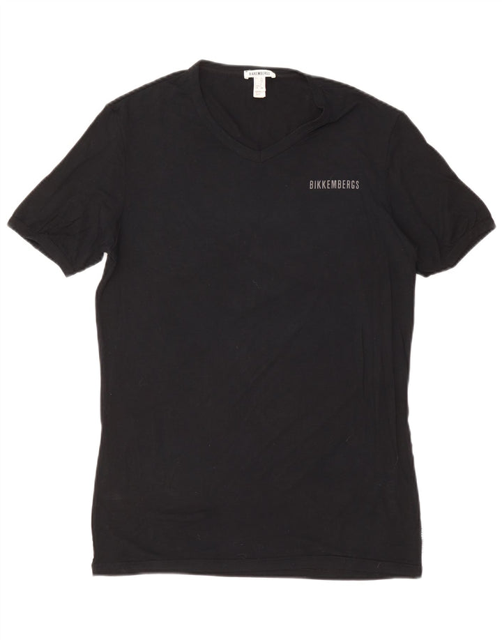 Bikkembergs Mens T-Shirt Top UK 38 Medium Black Modal