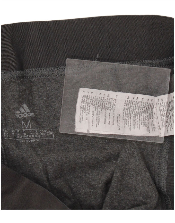 ADIDAS Womens Leggings UK 12/14 Medium  Grey Cotton