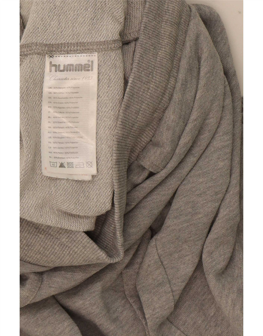 Hummel Mens Graphic Tracksuit Trousers Joggers Medium Grey Cotton
