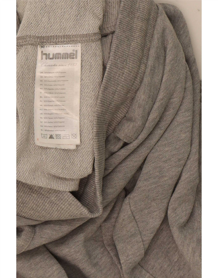 Hummel Mens Graphic Tracksuit Trousers Joggers Medium Grey Cotton