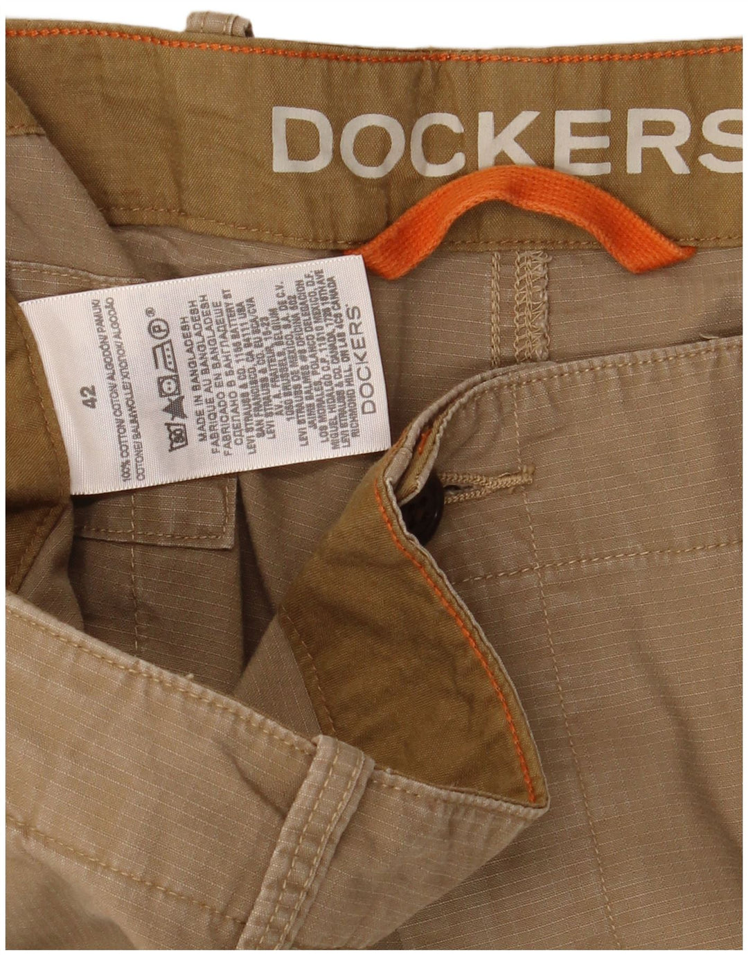 DOCKERS Mens Cargo Shorts W42 2XL Beige Cotton