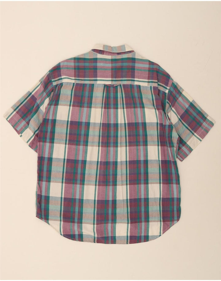 DOCKERS Mens Short Sleeve Shirt XL Multicoloured Check Cotton Vintage Dockers and Second-Hand Dockers from Messina Hembry 