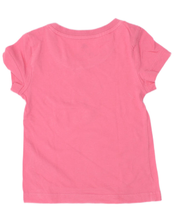 Adidas Girls Graphic T-Shirt Top 5-6 Years Pink Cotton
