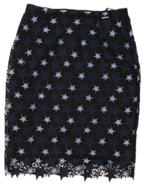 Guess Womens Pencil Skirt W27 Small Navy Blue Polyester