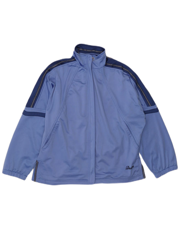 Diadora Womens Oversized Tracksuit Top Jacket UK 12 Medium Blue Colourblock