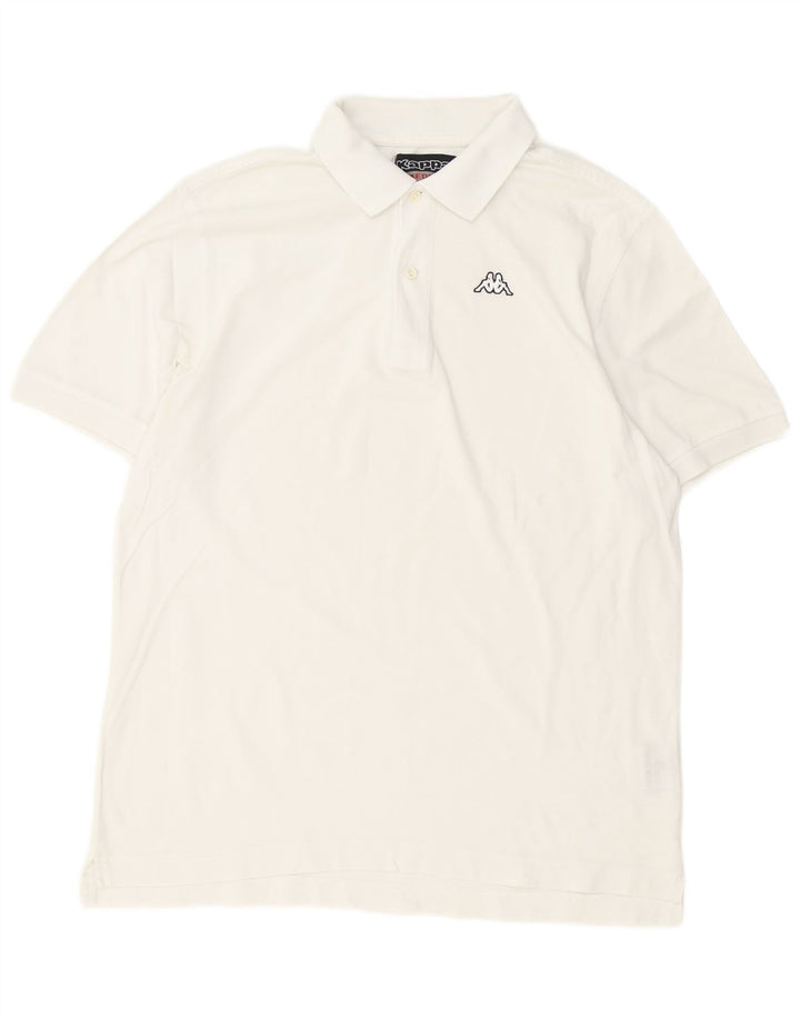 Kappa Mens Polo Shirt Medium White Cotton