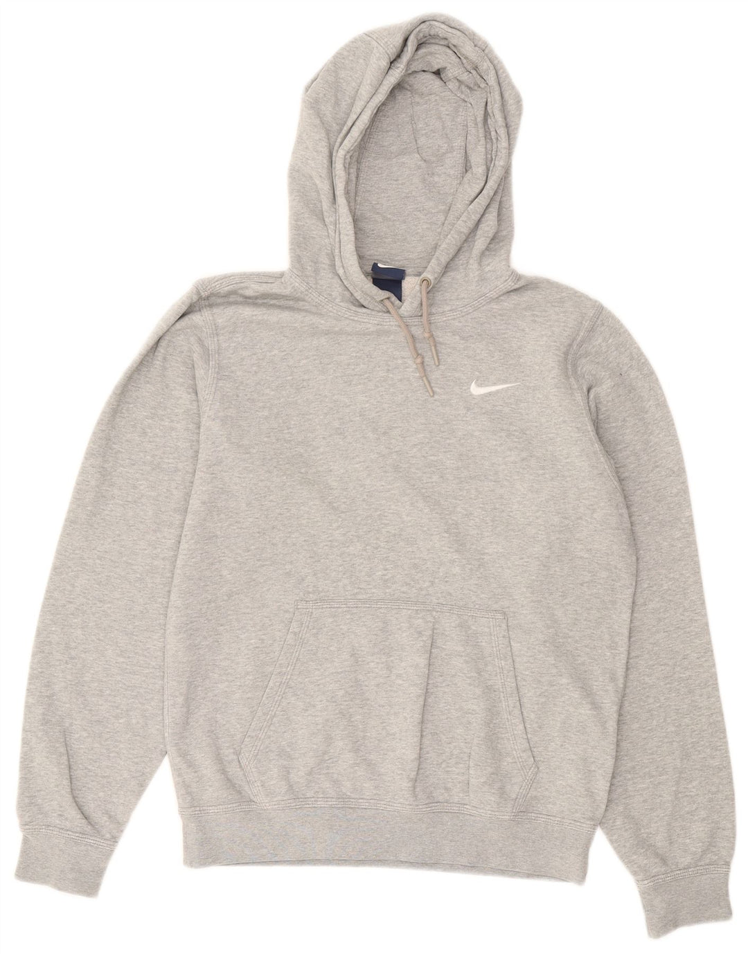 NIKE Mens Hoodie Jumper Small Grey Cotton