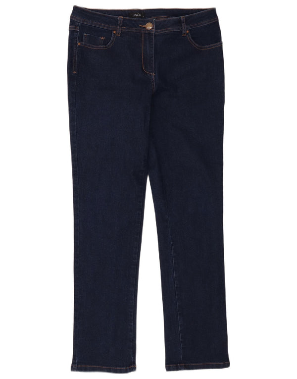 M&Co Womens Slim Jeans UK 12 Medium W32 L31 Navy Blue Cotton