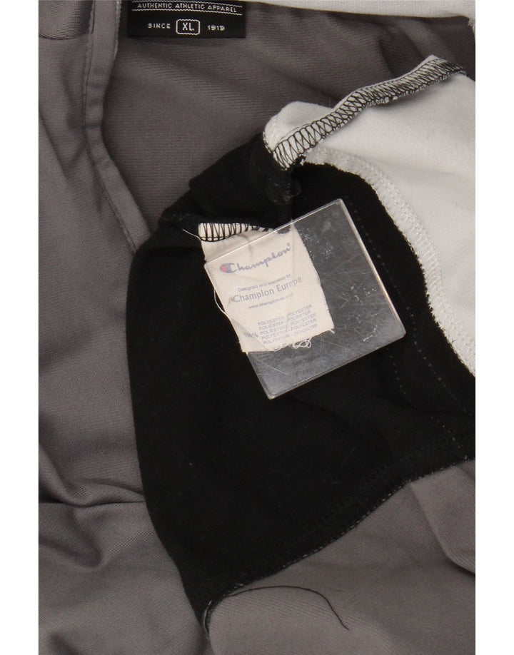 Champion Mens Hooded Tracksuit Top Jacket XL Grey Colourblock Polyester