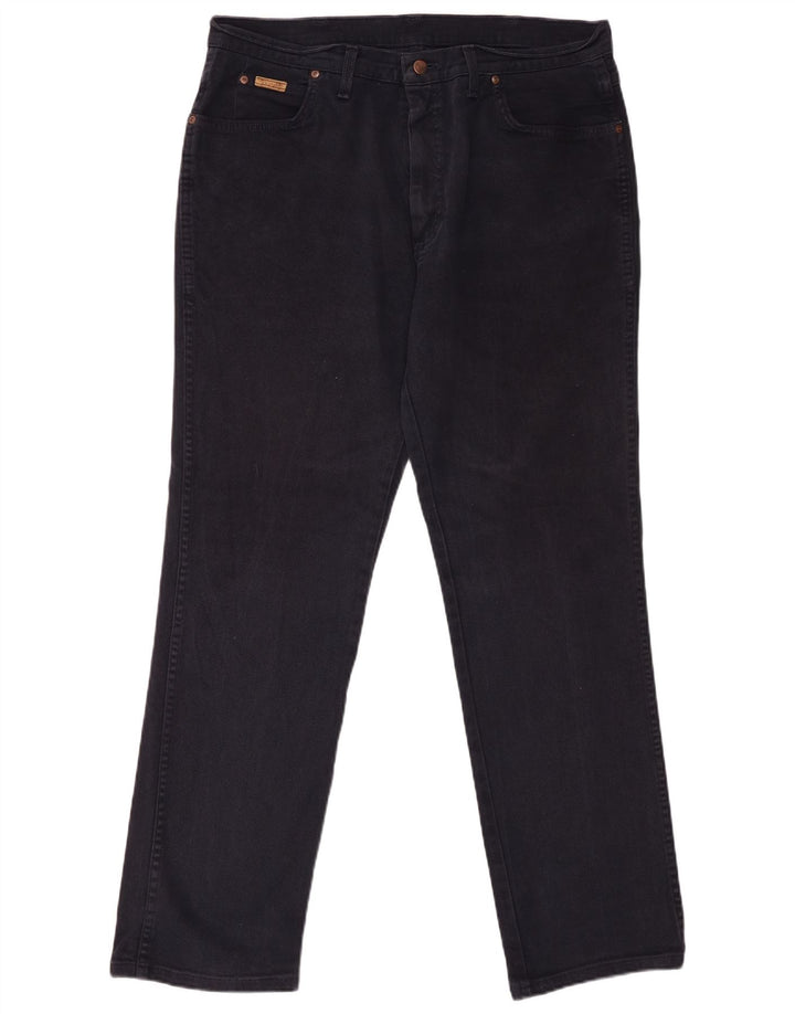WRANGLER Mens Texas Straight Jeans W38 L34 Navy Blue Cotton