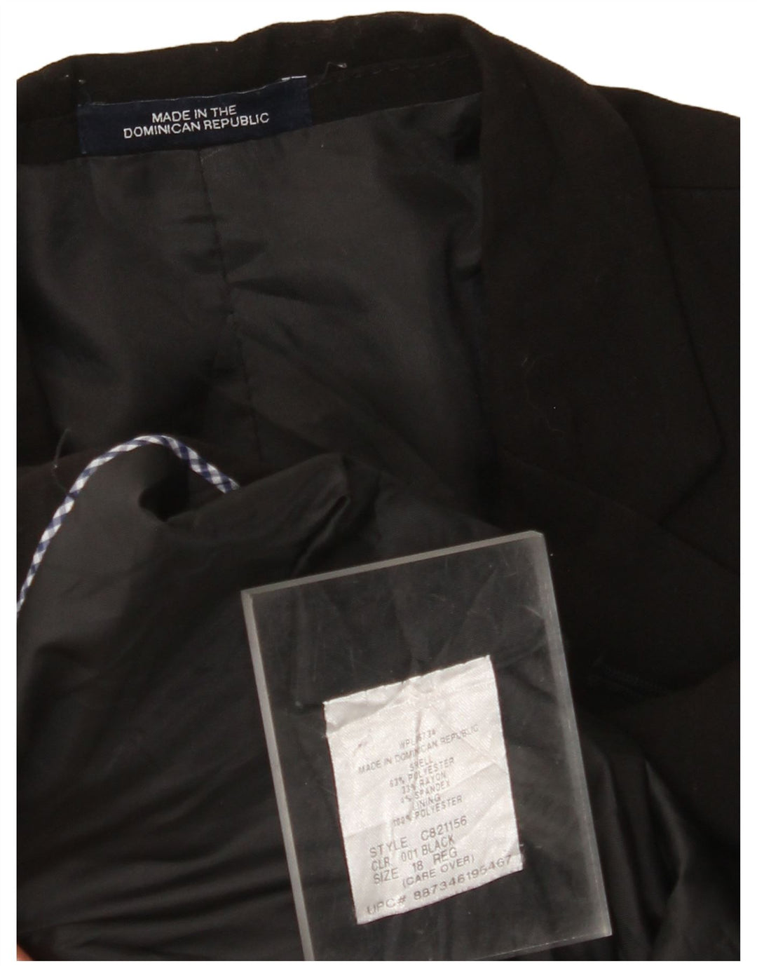 VINTAGE Boys 2 Button Blazer Jacket 15-16 Years Black Polyester