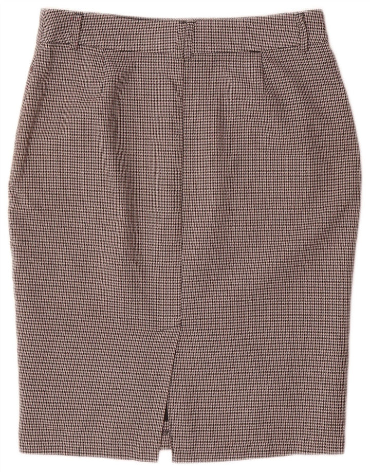 Marks & Spencer Womens Pencil Skirt W32 Large Grey Houndstooth