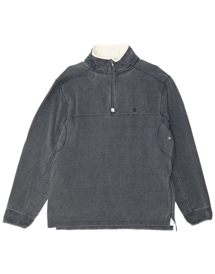 Crew Clothing Mens Zip Neck Sweatshirt Jumper Medium Grey Cotton