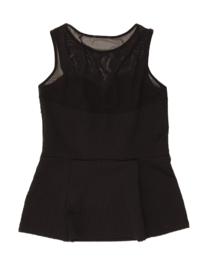 GUESS Womens Sleeveless Blouse Top UK 12 Medium Black Polyester