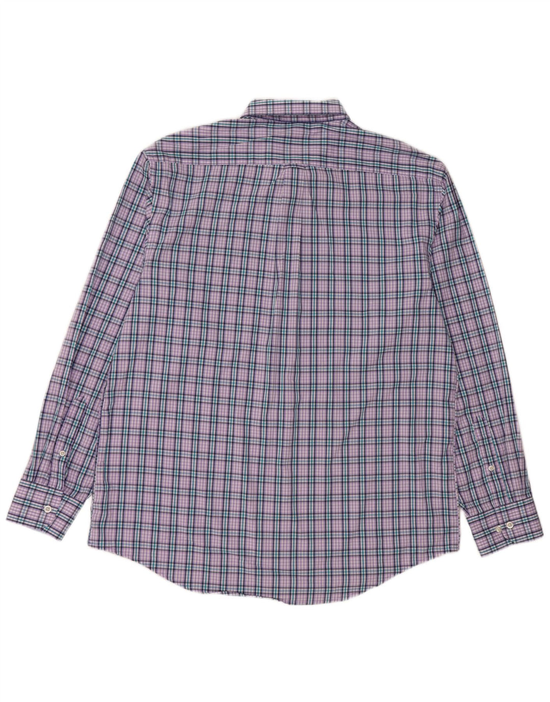 IZOD Mens Flannel Shirt Large Purple Check Cotton