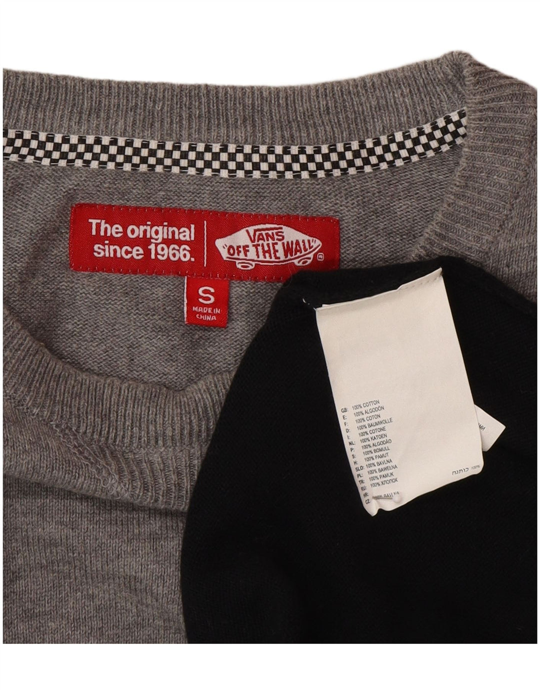 VANS Mens Crew Neck Jumper Sweater Small Multicoloured Striped Cotton