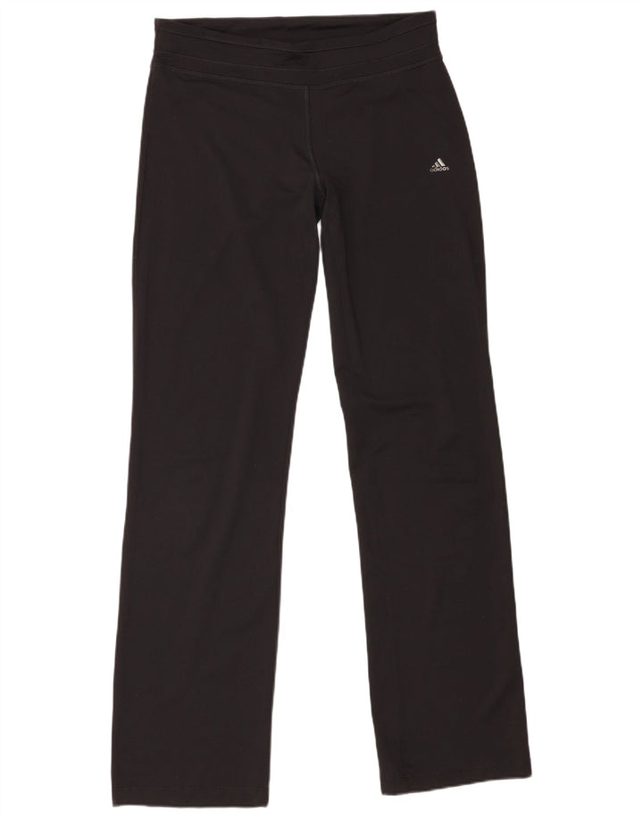 Adidas Womens Leggings UK 12/14 Medium Black Polyester