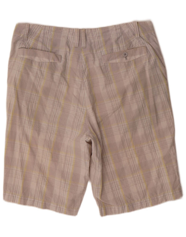 Calvin Klein Mens Chino Shorts W33 Medium Grey Check Cotton