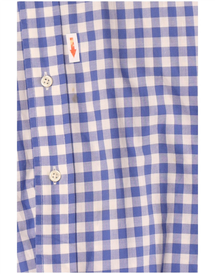 Polo Ralph Lauren Mens Lowell Shirt Medium Blue Gingham Cotton