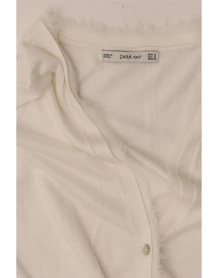 Zara Womens Cardigan Sweater UK 10 Small White