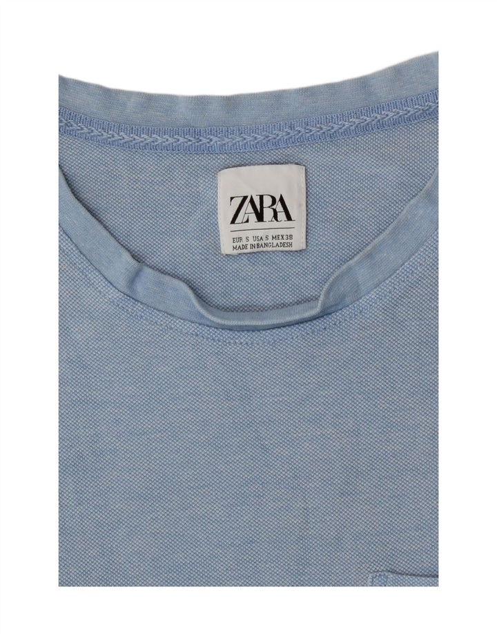 Zara Mens T-Shirt Top Small Blue