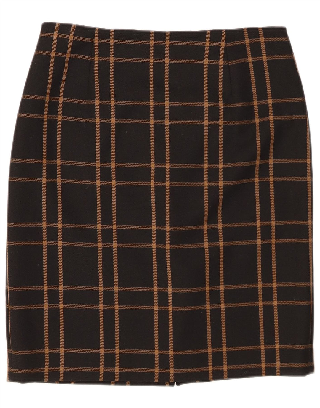 HOBBS Womens Straight Skirt UK 12 Medium W30  Black Plaid