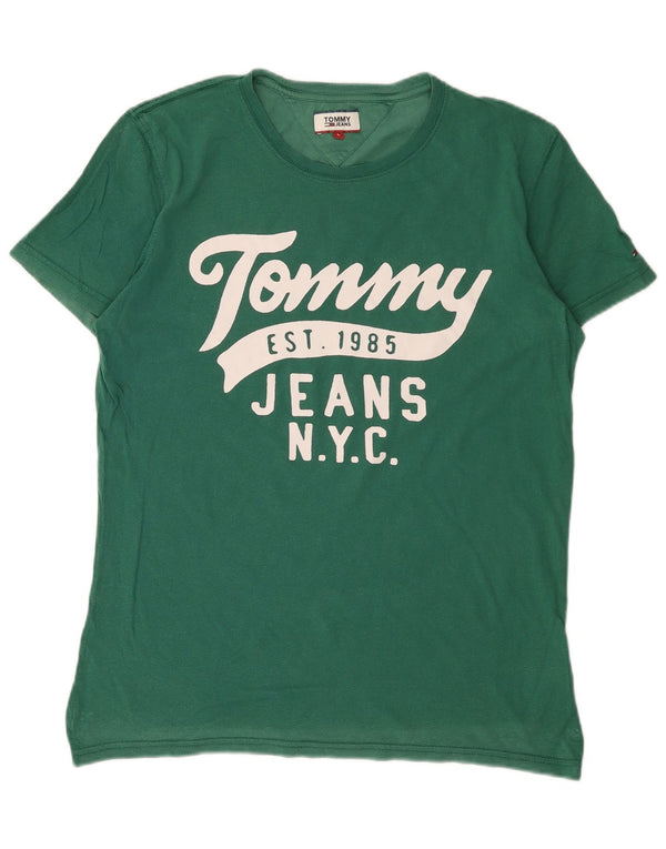 Tommy Hilfiger Mens Graphic T-Shirt Top Large Green Cotton