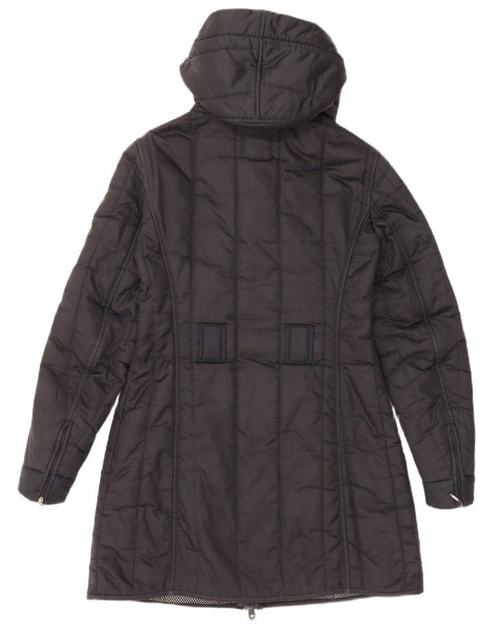 REFRIGIWEAR Womens Hooded Padded Coat UK 14 Medium Navy Blue Polyamide