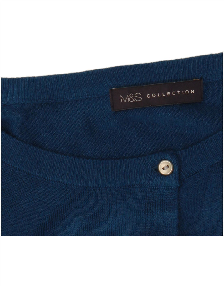Marks & Spencer Womens Cardigan Sweater UK 18 XL Blue