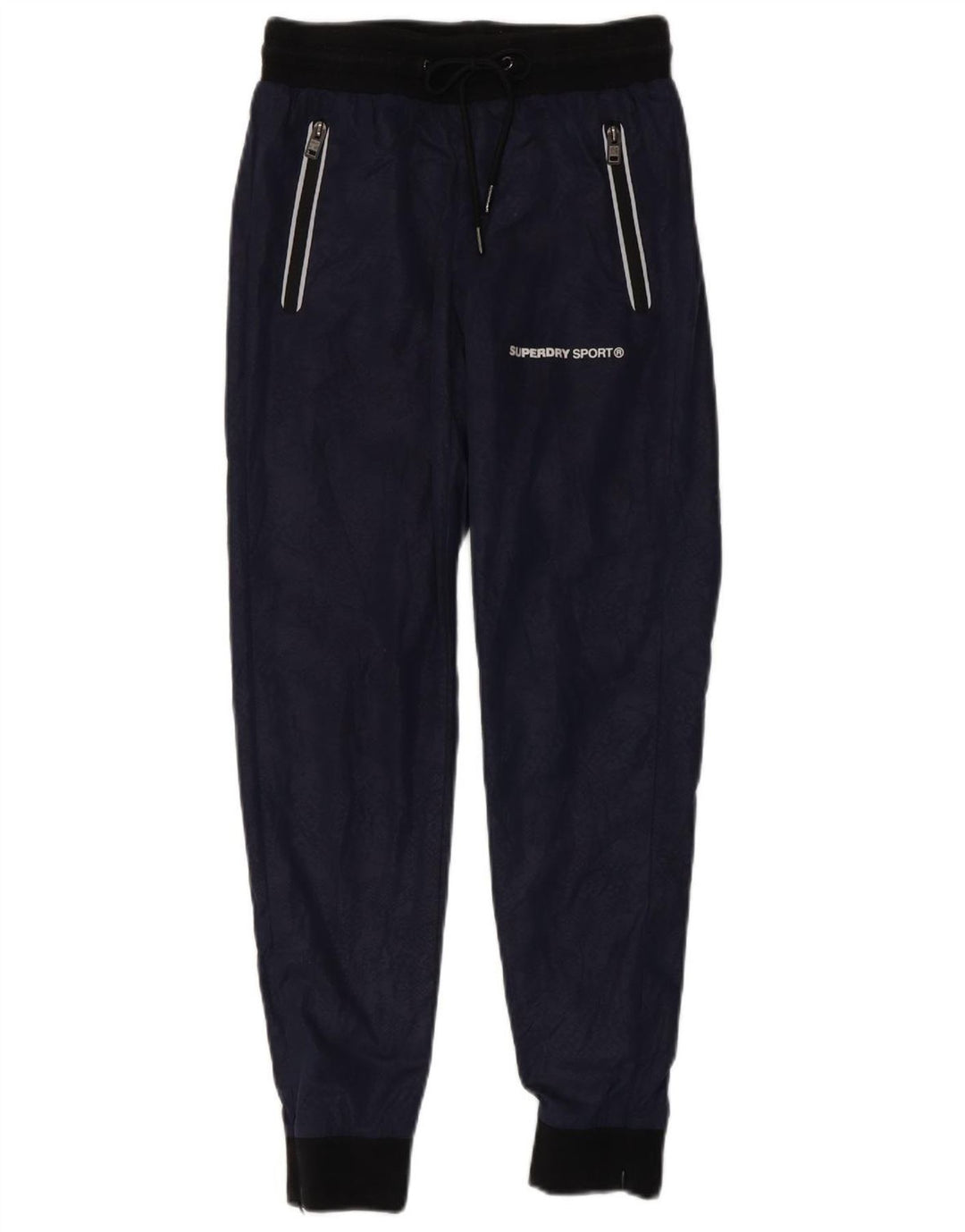 SUPERDRY Womens Tracksuit Trousers Joggers UK 6 XS  Navy Blue Animal Print