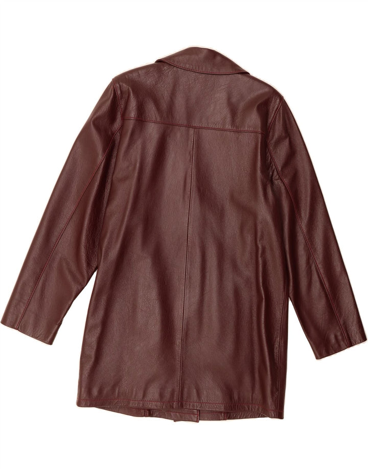 SAMS Womens Leather Jacket UK 14 Medium Burgundy Vintage Sams and Second-Hand Sams from Messina Hembry 
