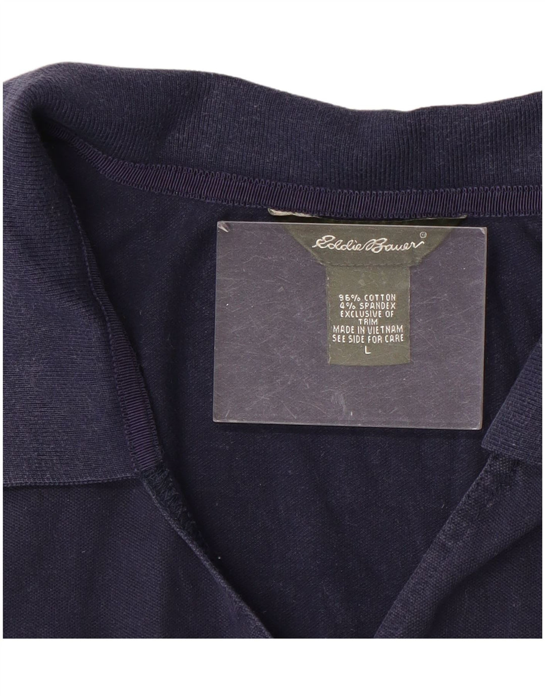 Eddie Bauer Womens Sleeveless Blouse Top UK 14 Large Navy Blue Cotton