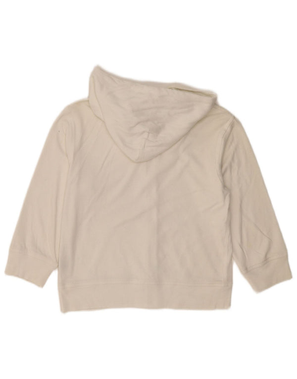 Ralph Lauren Womens Zip Hoodie Sweater UK 12 Medium White Cotton