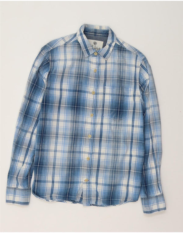 FAT FACE Mens Shirt Medium Blue Check Cotton
