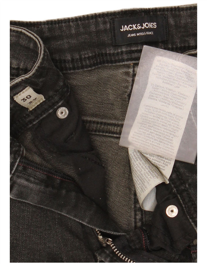 Jack & Jones Mens Slim Jeans W30 L30 Grey Cotton