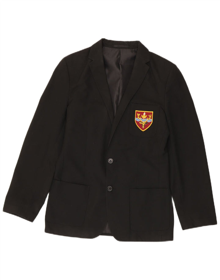 Marks & Spencer Boys 2 Button Blazer Jacket 14-15 Years Black Polyester