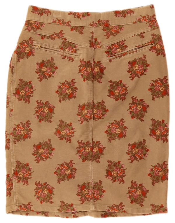 Laura Biagiotti Womens Pencil Skirt W28 Medium  Beige Floral