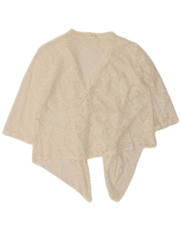 NEW COLLECTION Womens Asymmetric Cardigan Top US 6 Medium Off White