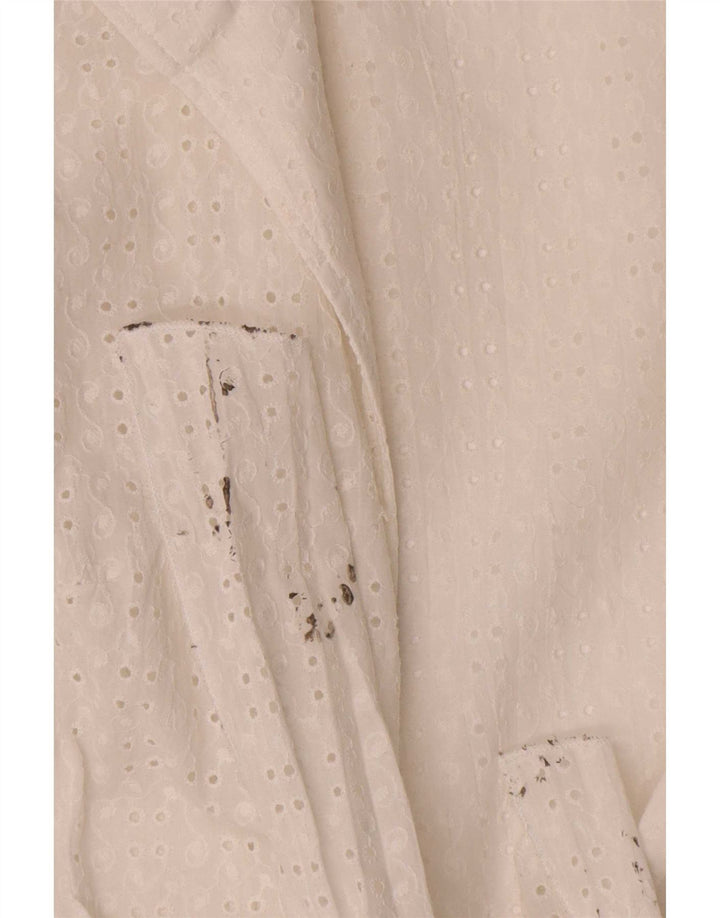 Naracamicie Womens Wrap Shirt Blouse US 2 XS White Cotton