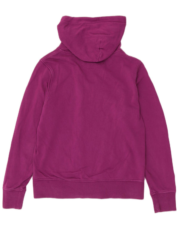 LOTTO Womens Oversized Graphic Zip Hoodie Sweater UK 10 Small Maroon